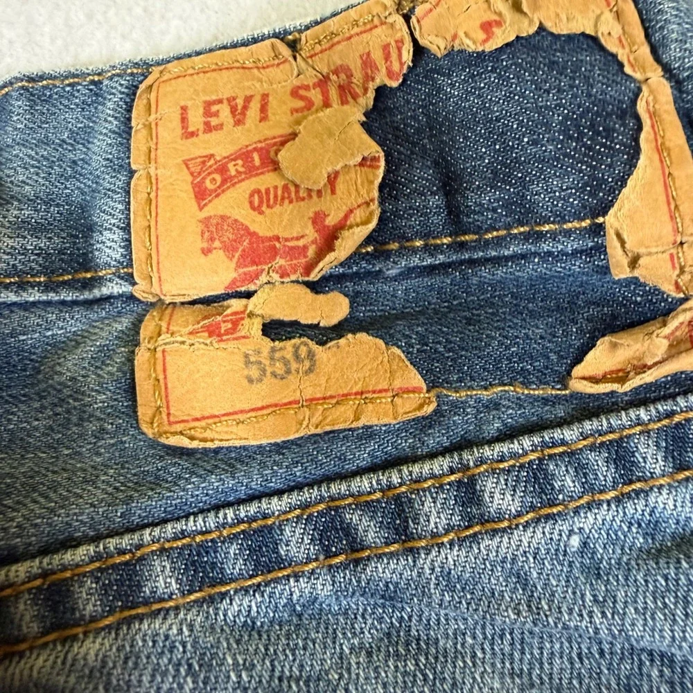 Levis 559‎ Relaxed Straight Mens Jeans Blue Medium Wash 46x30 00559-0452